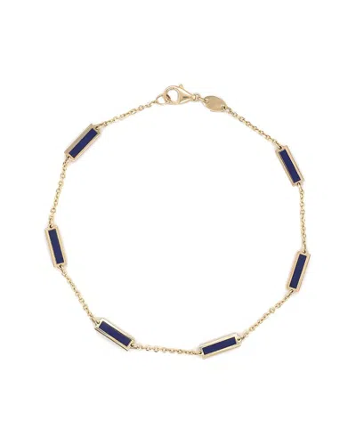 Sabrina Designs 14k Lapis Station Bar Bracelet In Gold