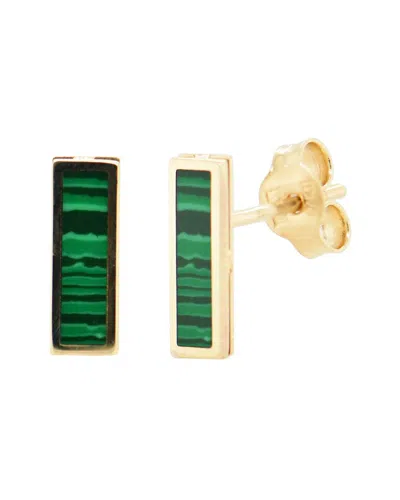 Sabrina Designs 14k Malachite Bar Studs In Green