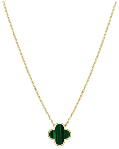 Sabrina Designs 14k Malachite Clover Necklace In Gold