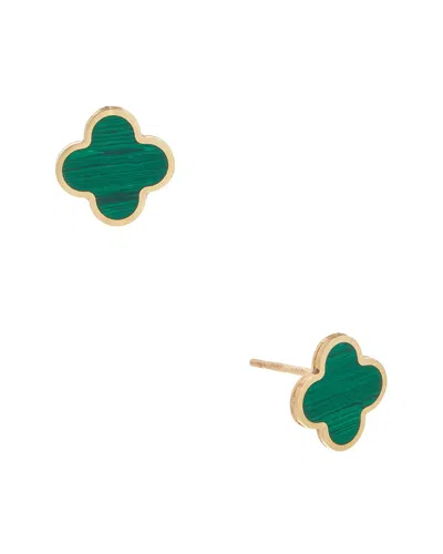 Sabrina Designs 14k Malachite Clover Studs