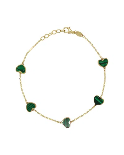 Sabrina Designs 14k Malachite Enamel Chain Bracelet In Gold