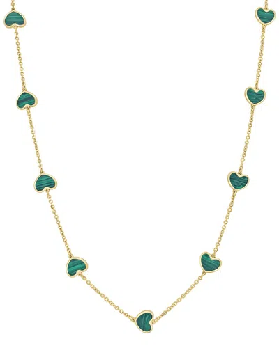Sabrina Designs 14k Malachite Enamel Heart Layered Necklace In Gold