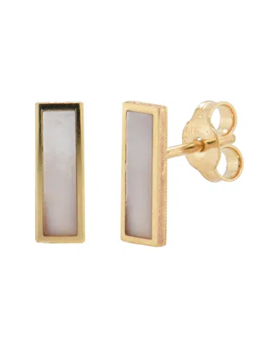 Sabrina Designs 14k Mop Bar Studs In Gold