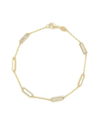 Sabrina Designs 14k Mother Of Pearl Pearl Station Bar Bracelet