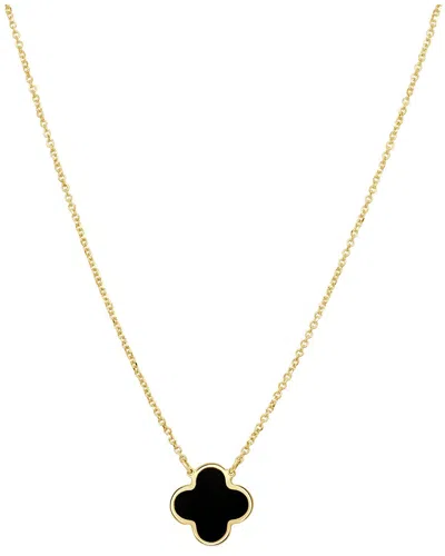 Sabrina Designs 14k Onyx Clover Necklace In Gold