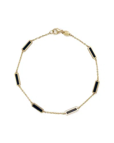 Sabrina Designs 14k Onyx Station Bar Bracelet In Black