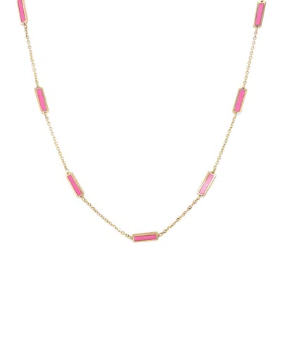 Sabrina Designs 14k Pink Stone Station Bar Necklace