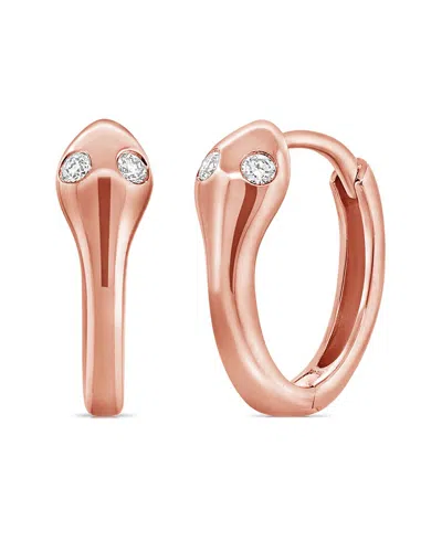 Sabrina Designs 14k Rose Gold 0.04 Ct. Tw. Diamond Snake Huggie Earrings In Pink