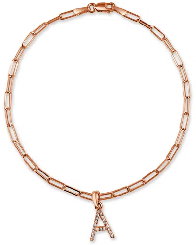 Sabrina Designs 14k Rose Gold 0.08 Ct. Tw. Diamond Initial Bracelet (a-z)