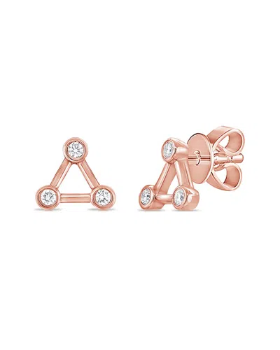 Sabrina Designs 14k Rose Gold Diamond Triangle Studs