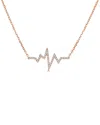 Sabrina Designs 14k Rose Gold 0.12 Ct. Tw. Diamond Heartbeat Necklace