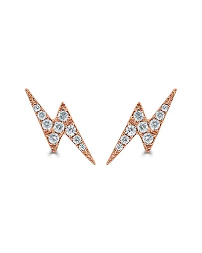 Sabrina Designs 14k Rose Gold 0.13 Ct. Tw. Diamond Lightning Bolt Studs