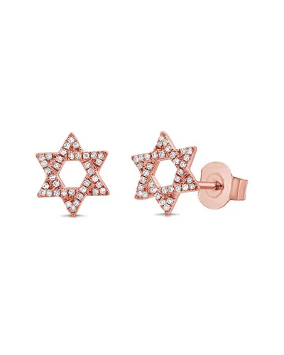 Sabrina Designs 14k Rose Gold 0.14 Ct. Tw. Diamond Star Of David Studs