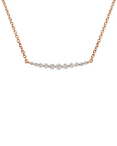Sabrina Designs 14k Rose Gold 0.15 Ct. Tw. Diamond Bar Necklace In Pink