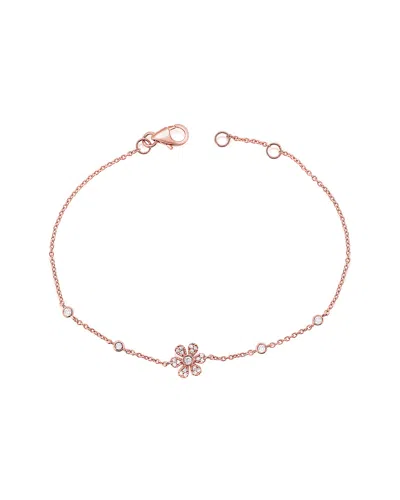 Sabrina Designs 14k Rose Gold 0.16 Ct. Tw. Diamond Flower Bracelet