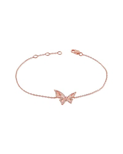 Sabrina Designs 14k Rose Gold 0.17 Ct. Tw. Diamond Butterfly Bracelet In Pink