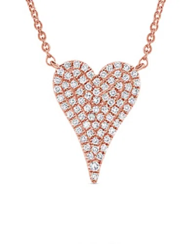 Sabrina Designs 14k Rose Gold 0.17 Ct. Tw. Diamond Heart Necklace
