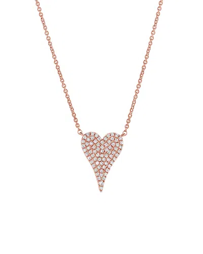 Sabrina Designs 14k Rose Gold 0.17 Ct. Tw. Diamond Heart Necklace