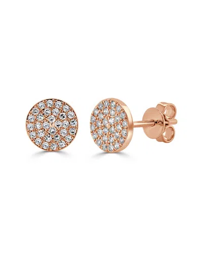 Sabrina Designs 14k Rose Gold 0.18 Ct. Tw. Diamond Disc Studs