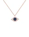 Sabrina Designs 14k Rose Gold 0.19 Ct. Tw. Diamond & Sapphire Evil Eye Necklace