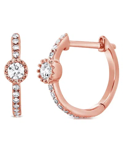 Sabrina Designs 14k Rose Gold 0.20 Ct. Tw. Diamond Huggie Earrings In Pink