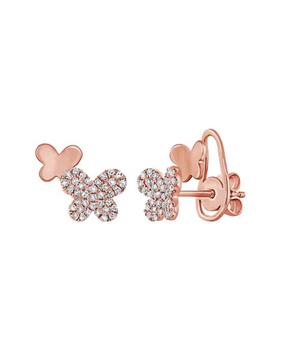 Sabrina Designs 14k Rose Gold 0.21 Ct. Tw. Diamond Butterfly Earrings