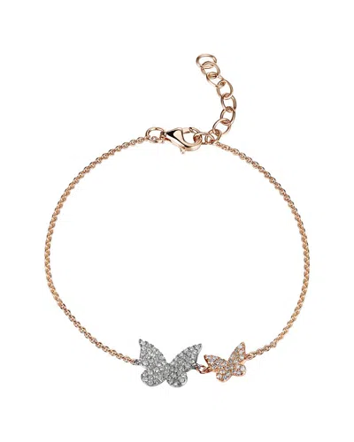 Sabrina Designs 14k Rose Gold 0.21 Ct. Tw. Diamond Double Butterfly Bracelet