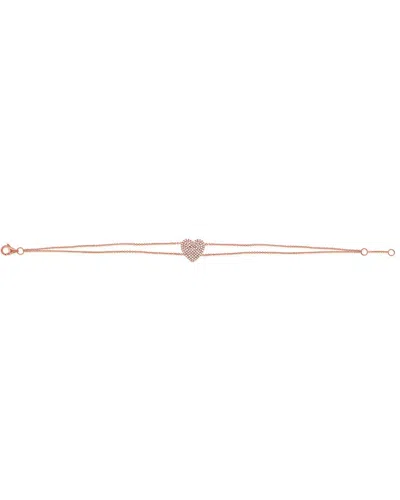 Sabrina Designs 14k Rose Gold 0.23 Ct. Tw. Diamond Heart Bracelet In Pink