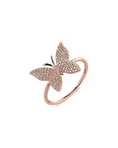 Sabrina Designs 14k Rose Gold 0.24 Ct. Tw. Diamond Butterfly Ring In Pink