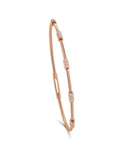 Sabrina Designs 14k Rose Gold 0.24 Ct. Tw. Diamond Flexible Stackable Bangle Bracelet In Pink