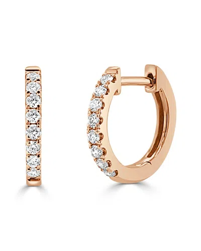 Sabrina Designs 14k Rose Gold 0.25 Ct. Tw. Diamond Huggie Earrings