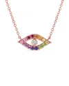 Sabrina Designs 14k Rose Gold 0.27 Ct. Tw. Diamond & Sapphire Evil Eye Necklace