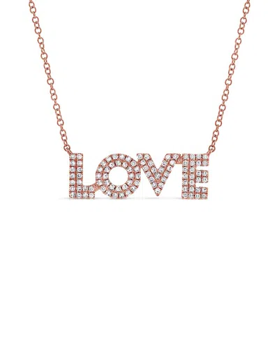 Sabrina Designs 14k Rose Gold 0.27 Ct. Tw. Diamond Love Necklace
