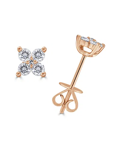 Sabrina Designs 14k Rose Gold 0.32 Ct. Tw. Diamond Flower Studs