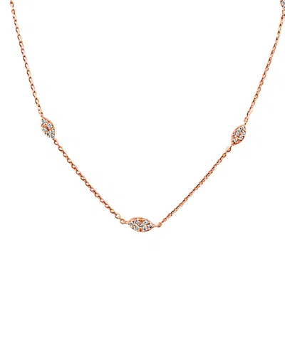 Sabrina Designs 14k Rose Gold 0.32 Ct. Tw. Diamond Station Necklace In Pink