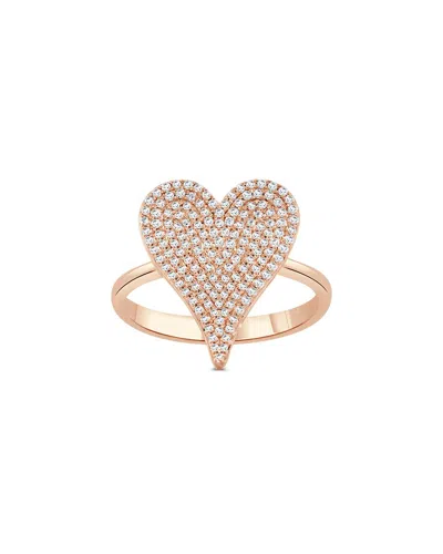 Sabrina Designs 14k Rose Gold 0.33 Ct. Tw. Diamond Pave Heart Ring In Pink