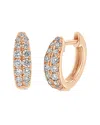 Sabrina Designs 14k Rose Gold 0.39 Ct. Tw. Diamond Double Row Huggie Earrings