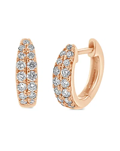 SABRINA DESIGNS SABRINA DESIGNS 14K ROSE GOLD 0.39 CT. TW. DIAMOND DOUBLE ROW HUGGIE EARRINGS