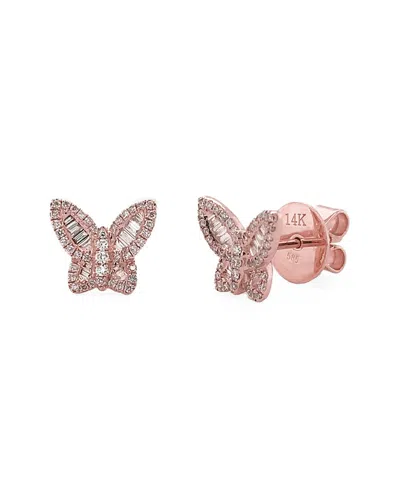 Sabrina Designs 14k Rose Gold 0.43 Ct. Tw. Diamond Butterfly Studs