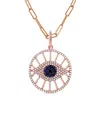 Sabrina Designs 14k Rose Gold 0.46 Ct. Tw. Diamond & Gemstone Evil Eye Necklace