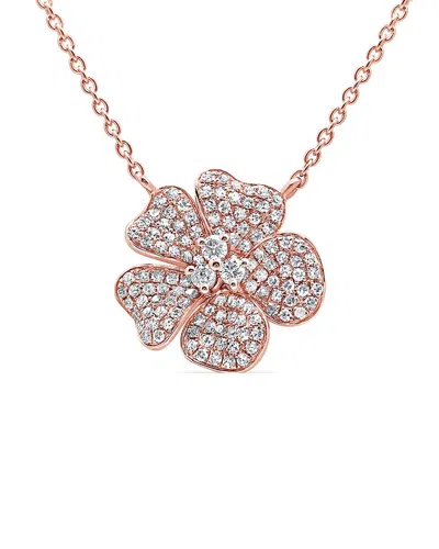 Sabrina Designs 14k Rose Gold 0.47 Ct. Tw. Diamond Flower Necklace