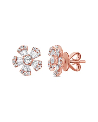 Sabrina Designs 14k Rose Gold 0.66 Ct. Tw. Diamond Flower Studs