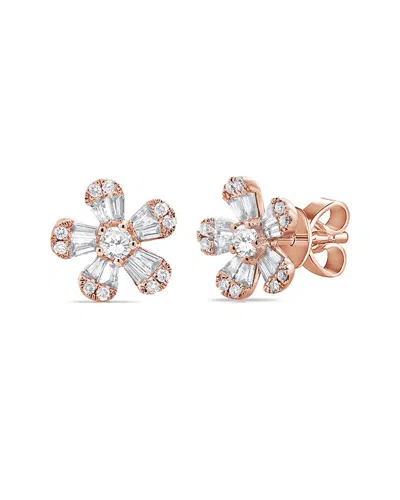 Sabrina Designs 14k Rose Gold 0.72 Ct. Tw. Diamond Flower Studs