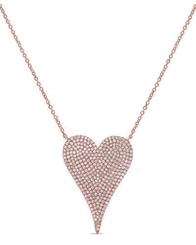 Sabrina Designs 14k Rose Gold 0.79 Ct. Tw. Diamond Heart Pendant In Pink