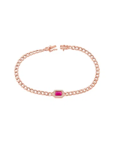 Sabrina Designs 14k Rose Gold 0.81 Ct. Tw. Diamond & Pink Sapphire Stackable Bracelet