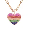 Sabrina Designs 14k Rose Gold 1.00 Ct. Tw. Sapphire Heart Necklace
