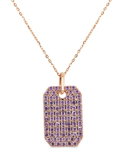 SABRINA DESIGNS SABRINA DESIGNS 14K ROSE GOLD 1.74 CT. TW. PINK SAPPHIRE LAYERED TAG NECKLACE