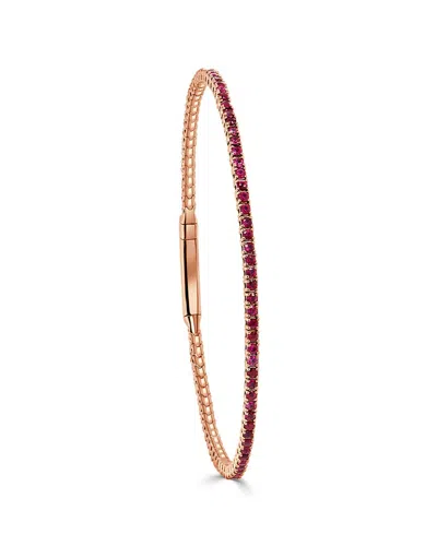 Sabrina Designs 14k Rose Gold 1.90 Ct. Tw. Ruby Flexible Bangle Bracelet In Pink