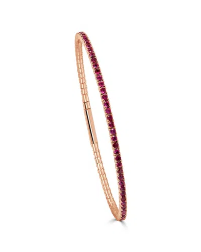 Sabrina Designs 14k Rose Gold 2.65 Ct. Tw. Ruby Flexible Bangle Bracelet