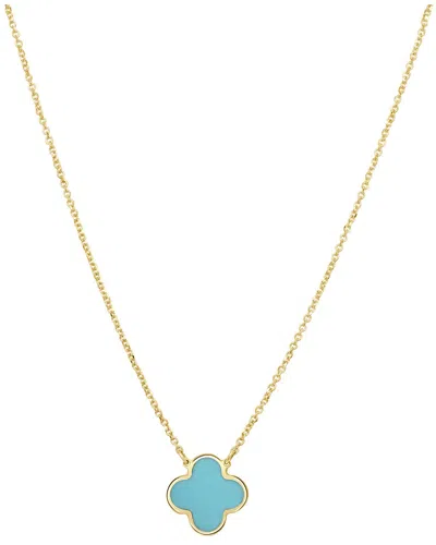 Sabrina Designs 14k Turquoise Clover Necklace In Gold